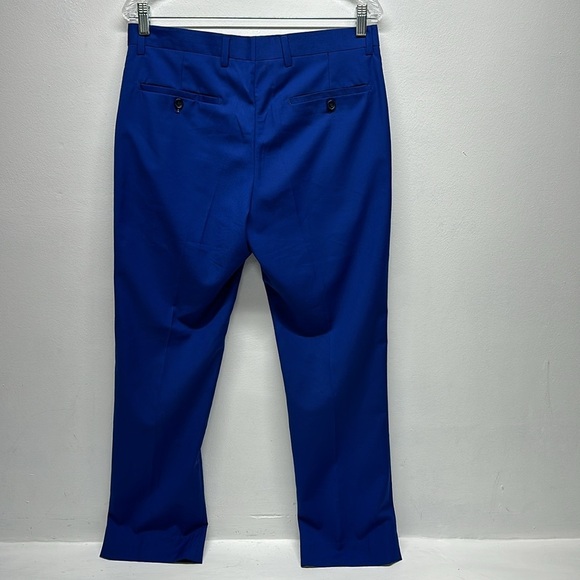 Kenzo Homme Trouser Dress Pants Pant Pleated Straight Leg Blue Mens 32 x 27" - Picture 4 of 8